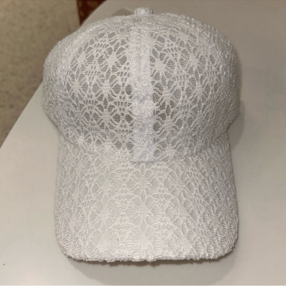 Do everything in Love White Boho Lace Adjustable Baseball Cap